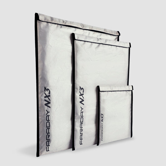 Triple Layer CYBER Fabric Faraday Bags Kit (3 pack medium)
